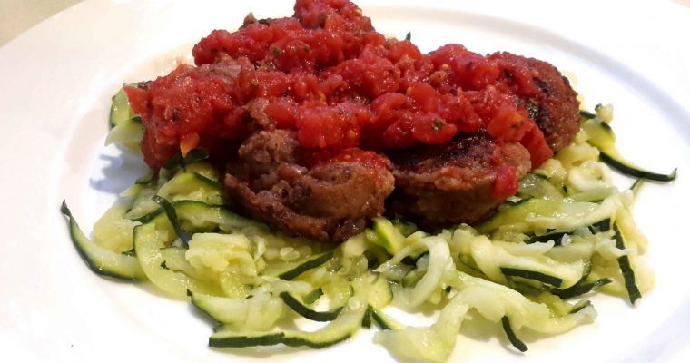 Pasta Vege Balls with Napoli Sauce and Zoodles
